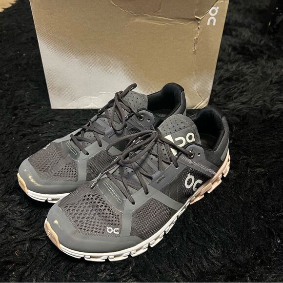 ON CLOUDFLOW black running athletic training lace up shoes sneakers women’s 9 - Picture 2 of 8